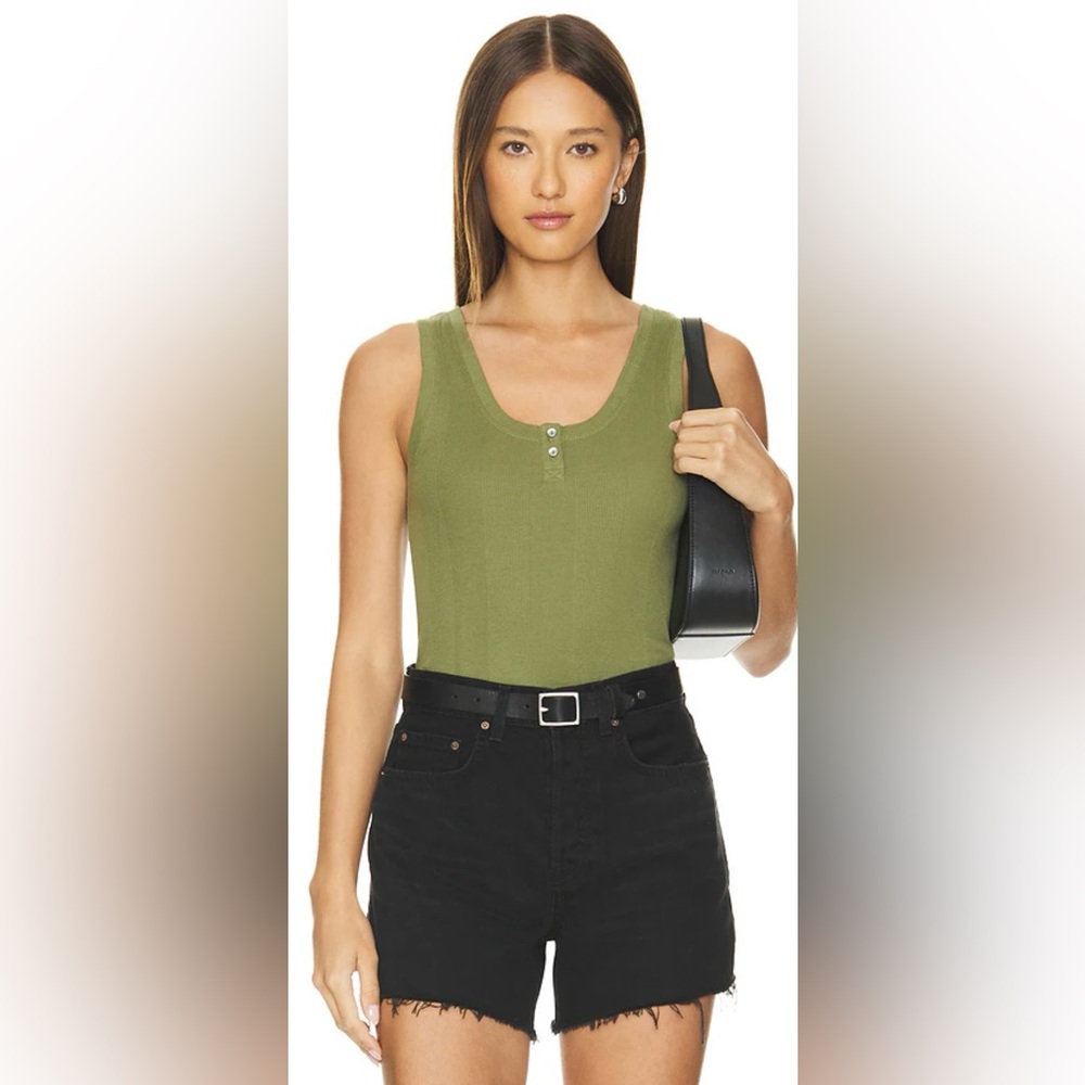 NEW Goldie $98 Olive Green Ribbed Tank Top Size XS